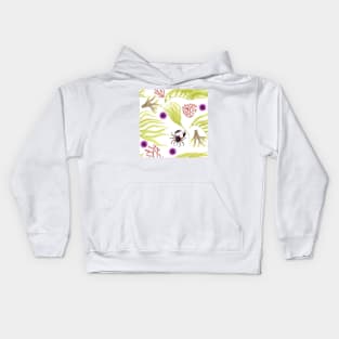 Watercolor Seaweed and Kelp Pattern Kids Hoodie